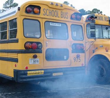 Parked school bus