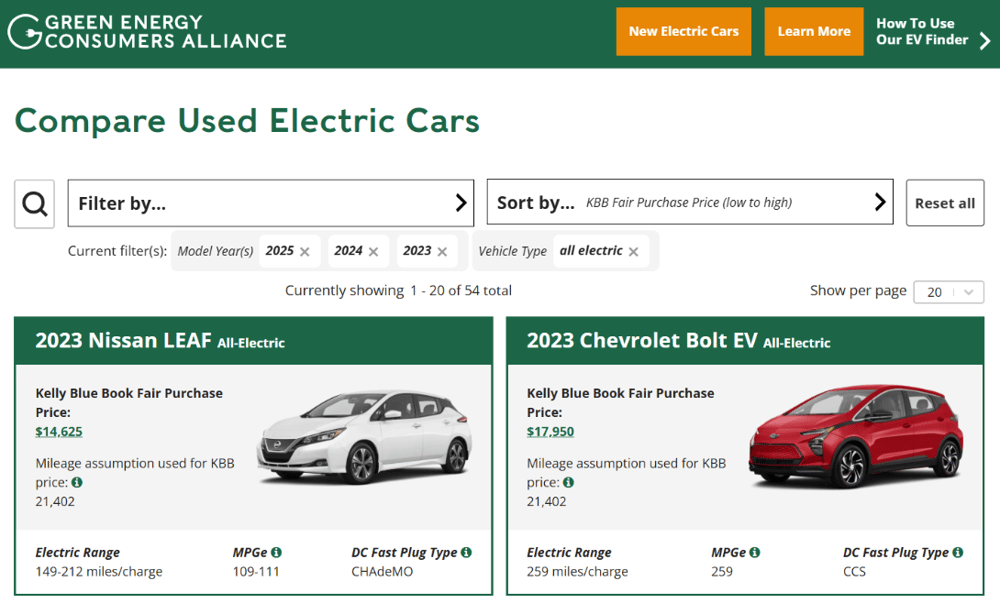 Used EV Finder Screenshot 2
