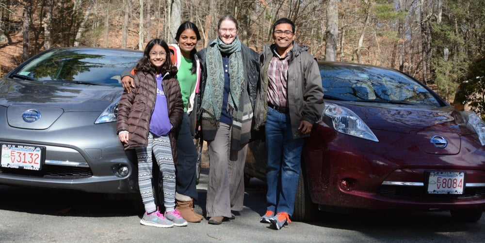 Kaat Vander Straeten LEAF Photo, Wayland, Nissan, EV, electric car, BIPOC, family, smiles