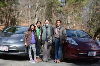 Kaat Vander Straeten LEAF Photo, Wayland, Nissan, EV, electric car, BIPOC, family, smiles