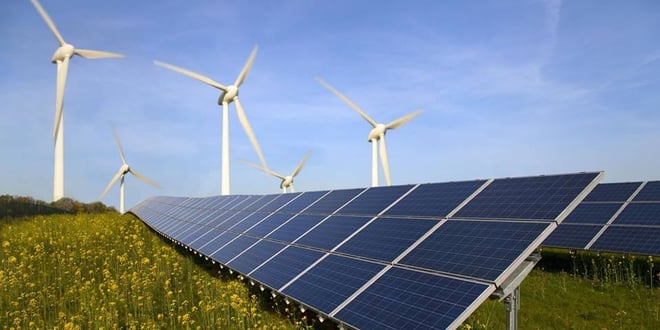 wind turbine, solar filed, green energy